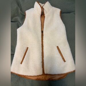 Old Navy Cream and Tan Sherpa Vest